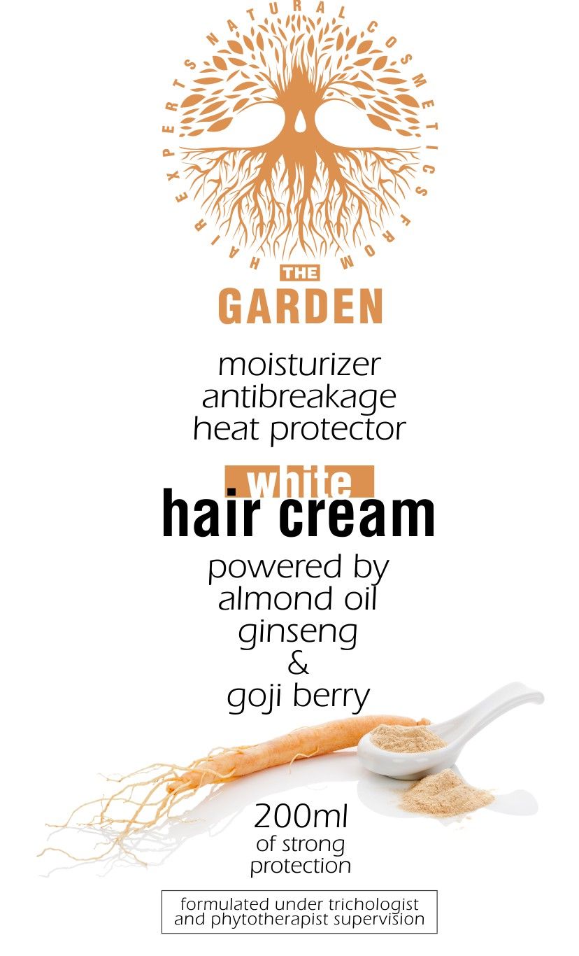 The Garden natural hair cosmetics white hair cream