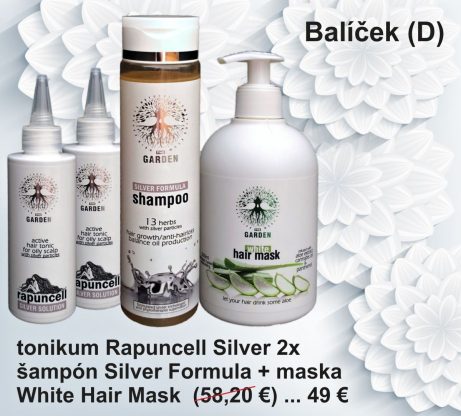 The GARDEN - Silver balíček D Rapuncell Silver Solution 2x a Silver Formula Shampoo a White Hair Mask